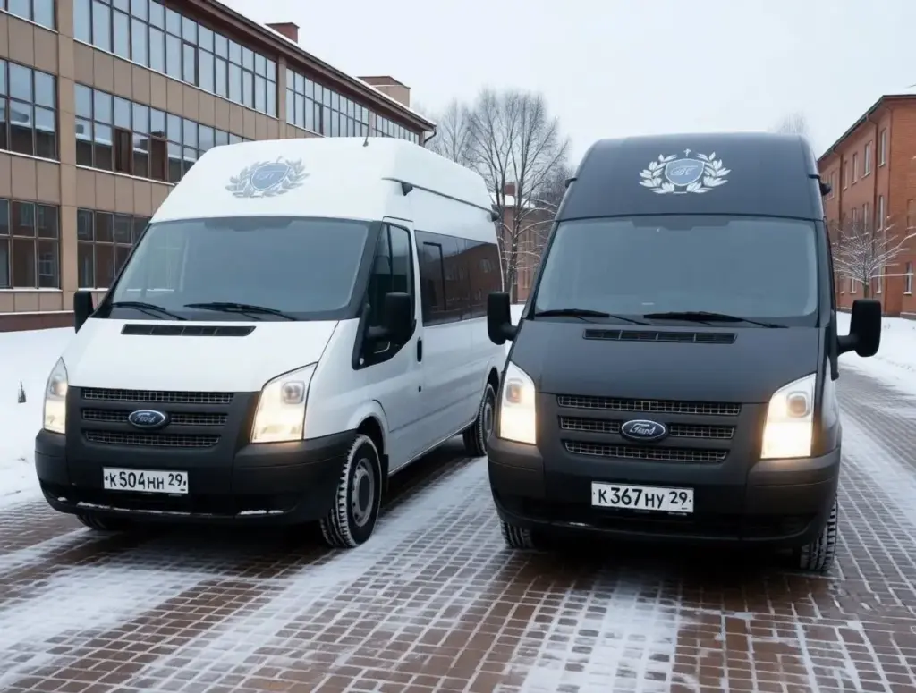 Катафалки Ford Transit похоронного дома «Память» — перевозка умерших в Архангельске